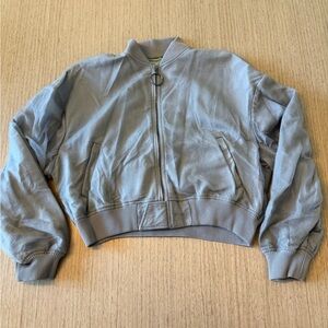 Gray Women's Off White Bomber Jacket